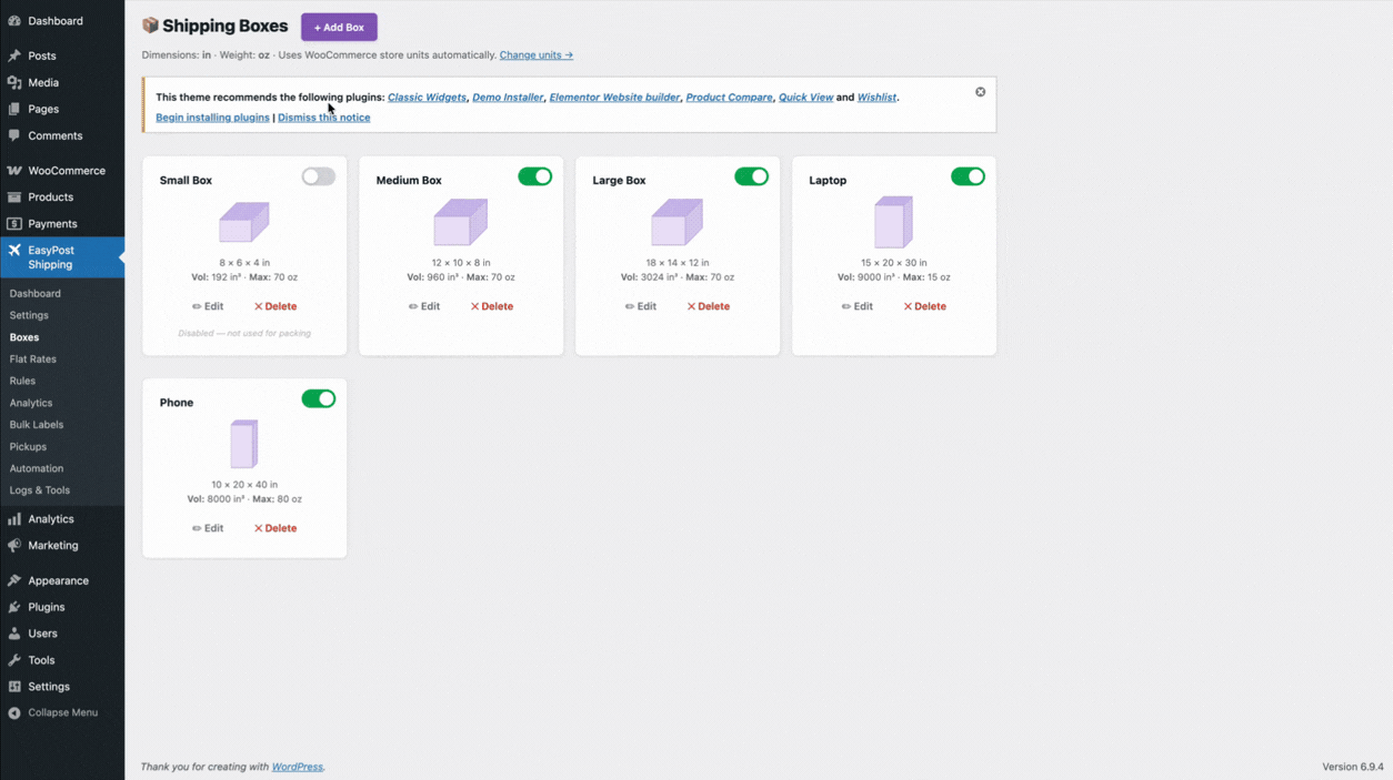 Packing engine animation